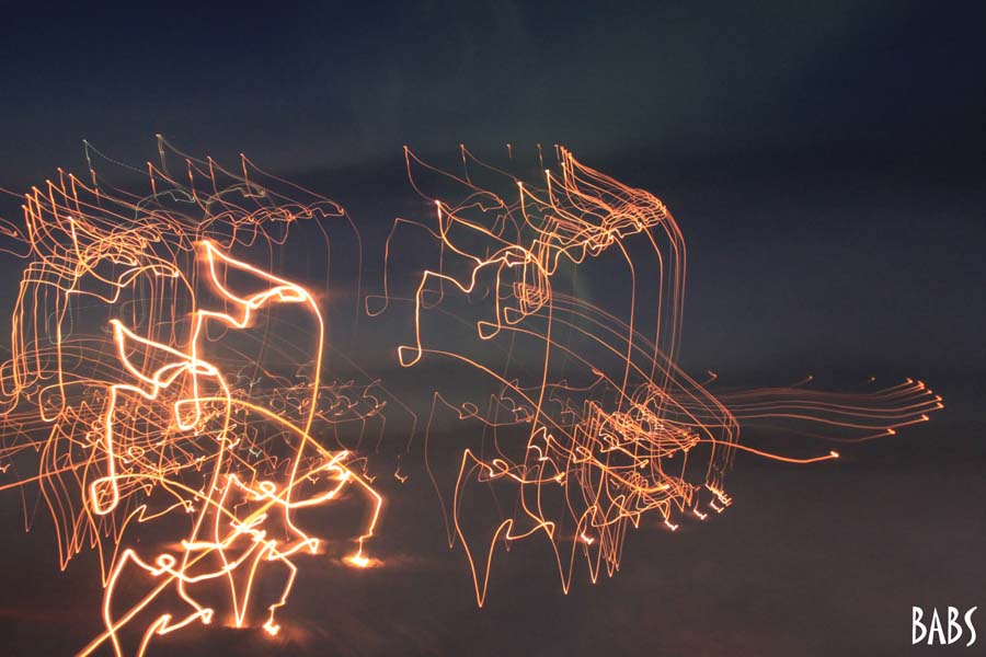 Photo effets de lumières sur fond noir